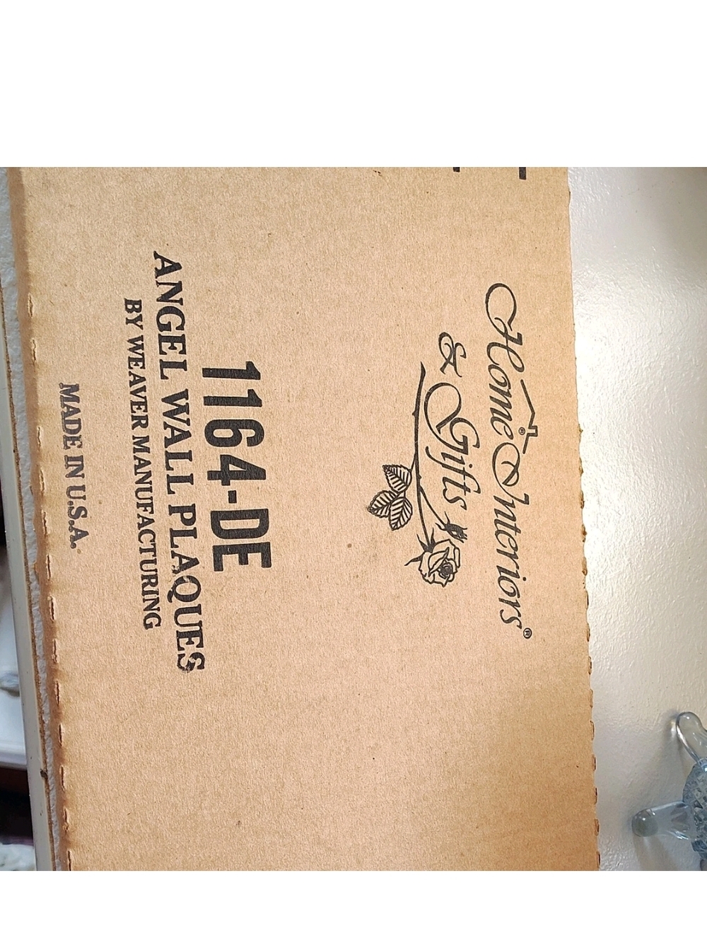 Home Interiors Brown Cardboard Angel Wall Plaque Packaging
